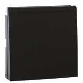 EFAPEL Лицевая панель для розетки 2к+З с защитной крышкой, черный